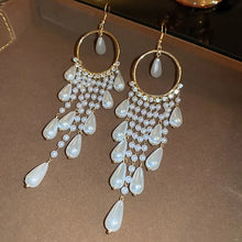 Load image into Gallery viewer, Lovely, White, Chandelier Earrings for the Bride