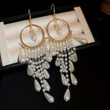 Load image into Gallery viewer, Lovely, White, Chandelier Earrings for the Bride