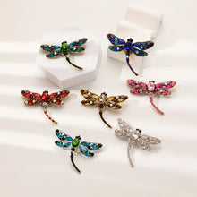 Load image into Gallery viewer, Large Crystal Dragonfly Pins-Choose color from drop down list