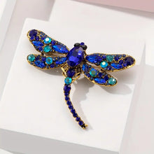 Load image into Gallery viewer, Large Crystal Dragonfly Pins-Choose color from drop down list