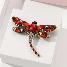 Load image into Gallery viewer, Large Crystal Dragonfly Pins-Choose color from drop down list