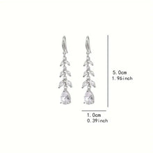 Load image into Gallery viewer, Luxury Bridal Earrings with Silver-Tone Setting and Clear Crystal Floral Design