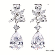 Load image into Gallery viewer, Bling, Petite, Crystal, Bridal, Earrings with Silver or Gold Tone Inlay