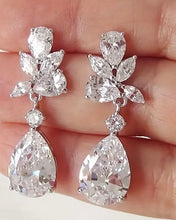 Load image into Gallery viewer, Bling, Petite, Crystal, Bridal, Earrings with Silver or Gold Tone Inlay