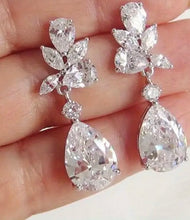 Load image into Gallery viewer, Bling, Petite, Crystal, Bridal, Earrings with Silver or Gold Tone Inlay