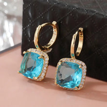 Load image into Gallery viewer, Petite Aqua and Crystal Drop Earrings for Formal Occasions
