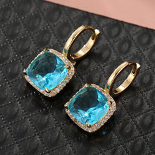 Load image into Gallery viewer, Petite Aqua and Crystal Drop Earrings for Formal Occasions
