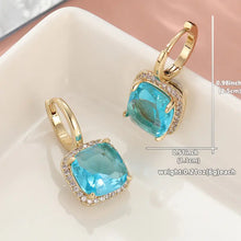 Load image into Gallery viewer, Petite Aqua and Crystal Drop Earrings for Formal Occasions