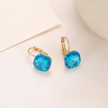 Load image into Gallery viewer, Square Shaped Faceted Crystal Earrings In a Variety of Colorations