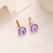 Load image into Gallery viewer, Square Shaped Faceted Crystal Earrings In a Variety of Colorations