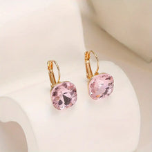 Load image into Gallery viewer, Square Shaped Faceted Crystal Earrings In a Variety of Colorations