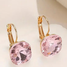 Load image into Gallery viewer, Square Shaped Faceted Crystal Earrings In a Variety of Colorations