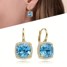 Load image into Gallery viewer, Petite Aqua and Crystal Drop Earrings for Formal Occasions