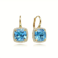 Load image into Gallery viewer, Petite Aqua and Crystal Drop Earrings for Formal Occasions