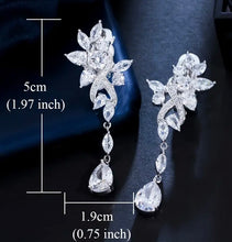 Load image into Gallery viewer, CLIP, Luxury, Bridal Earrings, with Silver-Tone Setting and Clear Crystal Design