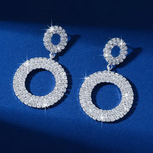 Load image into Gallery viewer, Bling, Circular, Drop Earrings for the Bride or Special Occassion