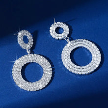 Load image into Gallery viewer, Bling, Circular, Drop Earrings for the Bride or Special Occassion