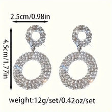 Load image into Gallery viewer, Bling, Circular, Drop Earrings for the Bride or Special Occassion