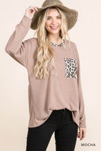 Load image into Gallery viewer, Cotton Bleu-Women's Top #11576, WAS $59.00, Now $39.99- Mocha & Leopard print