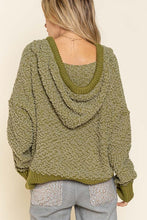 Load image into Gallery viewer, POL CLOTHING-NOW $39.99, Hooded Sweater-Popcorn fabric, hooded pullover Sweater (#15) with drawstrings-POL Sweater-SALE-Was $49.00, Now-$39.99