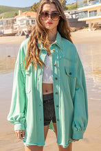 Load image into Gallery viewer, POL Clothing-# 424 Women’s Shacket Spring/Summer in Bubblegum or Paradise Mint Colorations, Was $79.99, NOW $59.99