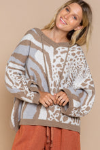 Load image into Gallery viewer, POL CLOTHING-NOW $49.99- Almond/ Mocha Woman’s Oversized Hooded Sweater (#298) SALE-WAS $79.00