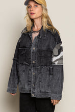 Load image into Gallery viewer, Pol Clothing-# 113 Women’s Denim Shacket/Jacket in Black/ Camo Multi Colorations, WAS $79.99, NOW $59.99