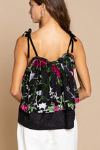 Load image into Gallery viewer, POL-Cami-NOW $39.00-#614 Spaghetti Strap, Velvet Burn Out, in Black/Green/Rose Colorations