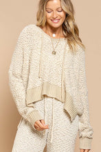 Load image into Gallery viewer, POL CLOTHING-NOW $39.99, Hooded Sweater-Popcorn fabric, hooded pullover Sweater (#15) with drawstrings-POL Sweater-SALE-Was $49.00, Now-$39.99