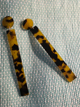 Load image into Gallery viewer, Retro, Tortoise Shell, Geometric, Long, Rectangular, Resin, Drop Earrings