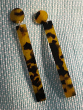 Load image into Gallery viewer, Retro, Tortoise Shell, Geometric, Long, Rectangular, Resin, Drop Earrings