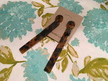 Load image into Gallery viewer, Retro, Tortoise Shell, Geometric, Long, Rectangular, Resin, Drop Earrings