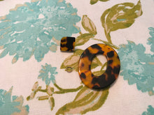 Load image into Gallery viewer, NEW STYLE! Retro, Geometric, Oval, Resin, Tortoise Shell Drop Earrings in Dark Tortoise Colorations