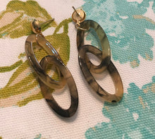 Load image into Gallery viewer, NEW STYLE! Retro, Dark Tortoise Shell, Geometric, Double Oval, Resin, Drop Earrings
