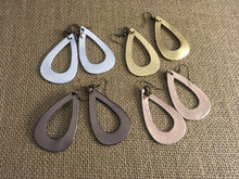 Load image into Gallery viewer, Set of 4 Metallic Leather, Dangle, Teardrop Earrings in Shimmering Color Choices