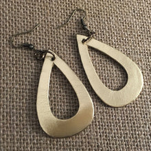 Load image into Gallery viewer, Metallic Leather, Dangle, Teardrop Earrings in Shimmering Color Choices