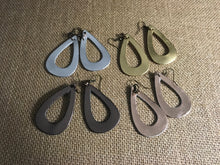 Load image into Gallery viewer, Set of 4 Metallic Leather, Dangle, Teardrop Earrings in Shimmering Color Choices