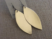 Load image into Gallery viewer, Metallic Leather, Dangle, Petal Leaf Earrings in Shimmering Color Choices