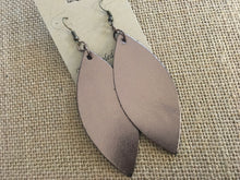 Load image into Gallery viewer, Metallic Leather, Dangle, Petal Leaf Earrings in Shimmering Color Choices