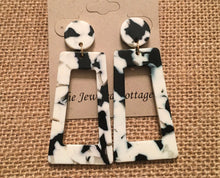 Load image into Gallery viewer, Large, Retro, Tortoise Shell, Geometric, Resin, Drop Earrings in various colors