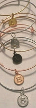 Load image into Gallery viewer, Letter, Alphabet, Initial, Expandable Charm Bracelet with Letter Charm and bracelet color of your choice