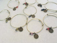 Load image into Gallery viewer, Zodiac Charm, with gold-tone expandable bracelet, and zodiac charm of your choice