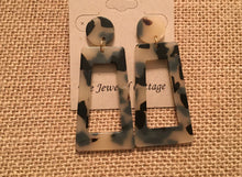 Load image into Gallery viewer, Large, Retro, Tortoise Shell, Geometric, Resin, Drop Earrings in various colors