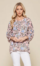 Load image into Gallery viewer, Cotton Bleu-Women’s Top #11708, WAS $59.00, Now $39.99- In Pink, Blue Floral Print
