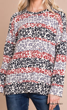 Load image into Gallery viewer, Cotton Bleu-Women’s Top # 12050, WAS $59.00, Now $39.99- In Black/Brick  Leopard Print
