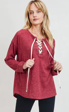 Load image into Gallery viewer, Cotton Bleu-Women’s Top #61778-WAS $59.00, Now $39.99- Shoe Lace Design Closure
