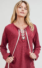 Load image into Gallery viewer, Cotton Bleu-Women’s Top #61778-WAS $59.00, Now $39.99- Shoe Lace Design Closure
