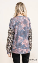 Load image into Gallery viewer, Cotton Bleu-Women’s Top #11570-WAS $59.00, Now $39.99-in Navy, Mauve &amp; Leopard Print
