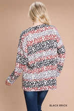 Load image into Gallery viewer, Cotton Bleu-Women’s Top # 12050, WAS $59.00, Now $39.99- In Black/Brick  Leopard Print

