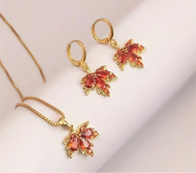 Load image into Gallery viewer, Maple Leaf Earring and Necklace Set
